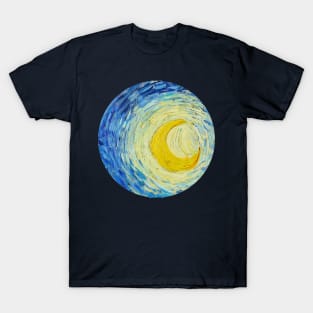 Starry Night Moon Circle T-Shirt